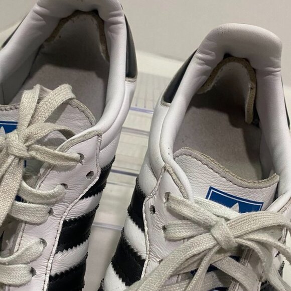 Adidas Samba Classic Leather Sneakers White Black Girls 4 - Picture 5 of 10